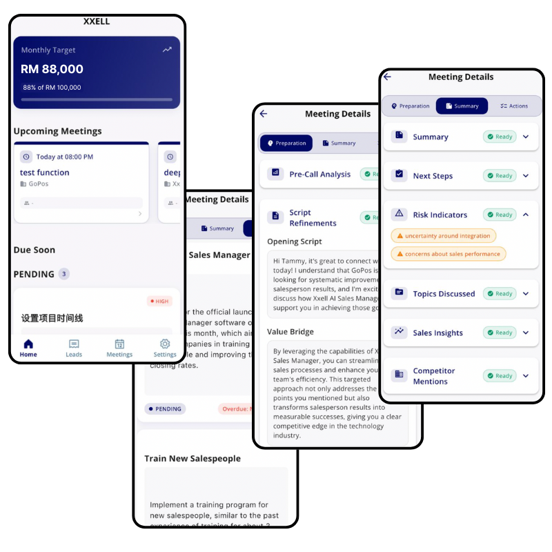 Meeting intelligence in action screenshot